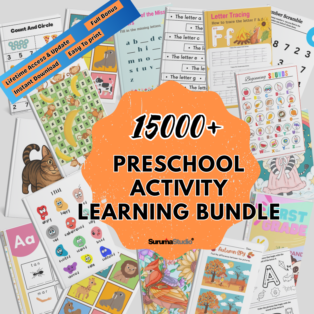 15000+ Early Learning Material Bundle for Preschooler | Instant Download - Full PLR and Bonus Included