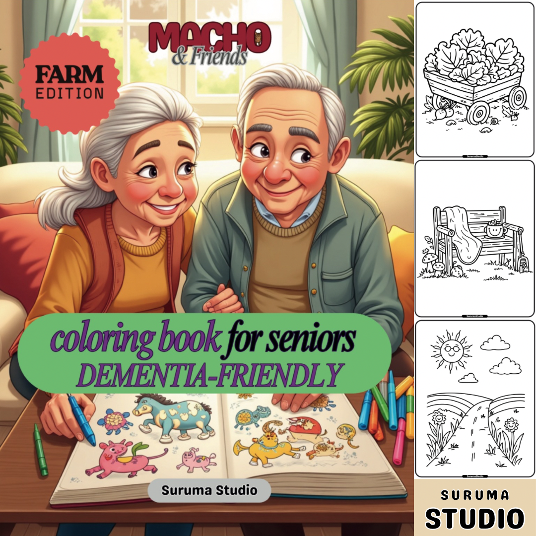 Coloring Book for Seniors - Dementia Friendly | Farm Life Edition 100+ Pages